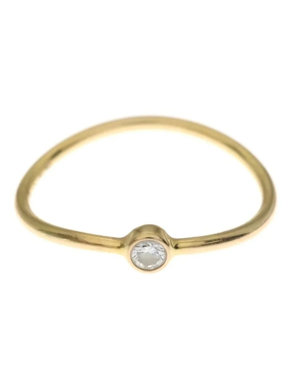 Tiffany & Co Wave Single Row Diamond Ring 18K Yellow Gold